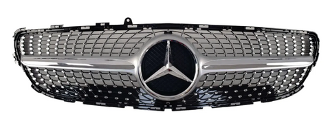 Решітка радіатора на Mercedes CLS-Class C218 (Стиль Diamond) Сіра з хромом 2342342 фото