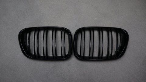 Решітка радіатора ніздрі BMW X5 E53 Подвійні Чорний Глянець (1999-2003) BMW-E53001 фото