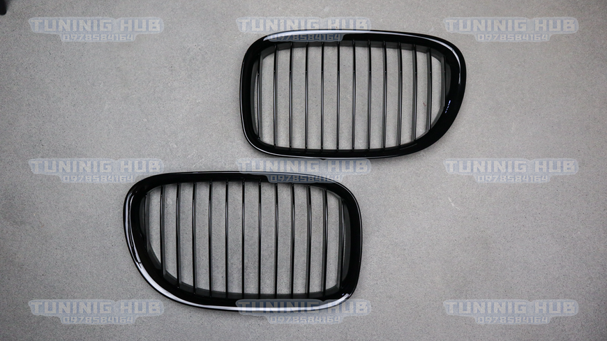 Решітка радіатора ніздрі BMW F01 F02 Одинарні Чорний Глянець (2008-2015)  BMW-F01092 фото