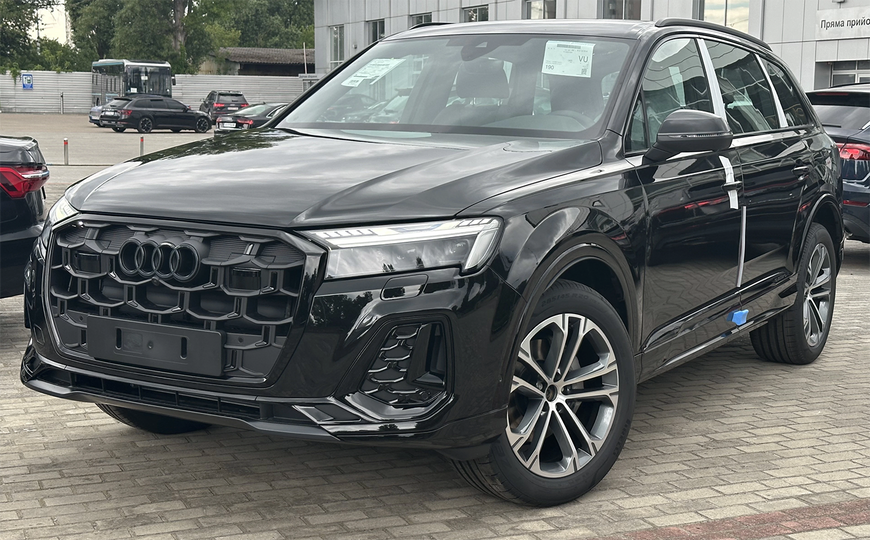 Решітка радіатора на Audi Q7 4M (Стиль SQ7) Чорний глянець (Під дистронік) Q7-S23 фото