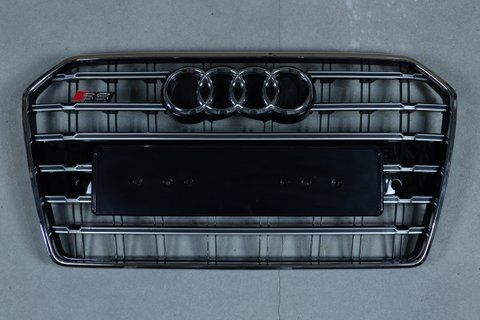 Решітка радіатора на Audi A6 C7 (Стиль S-Line S6) Чорна з хромом A6-S171 фото