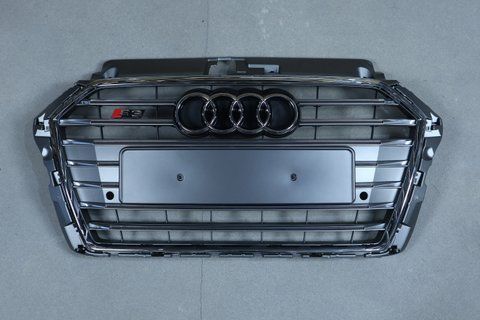 Решетка радиатора на Audi A3 8V (Стиль S-Line) Серая с хромом A3-S172 фото