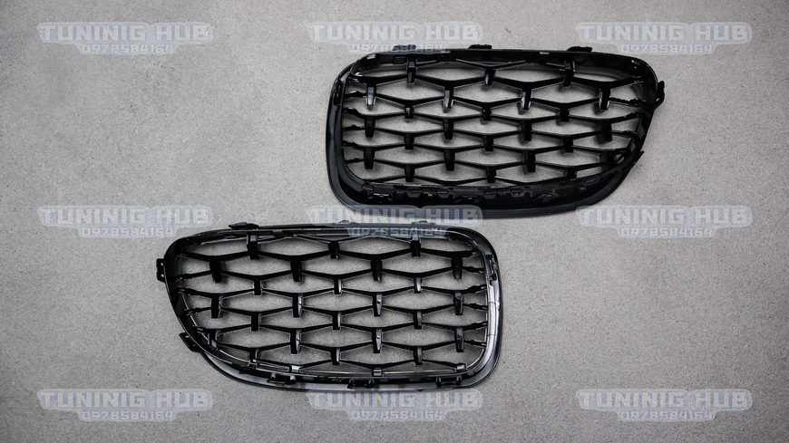 Решетка радиатора ноздри BMW F10 F11 Diamond Black (2010-2017) BMW-F10155 фото