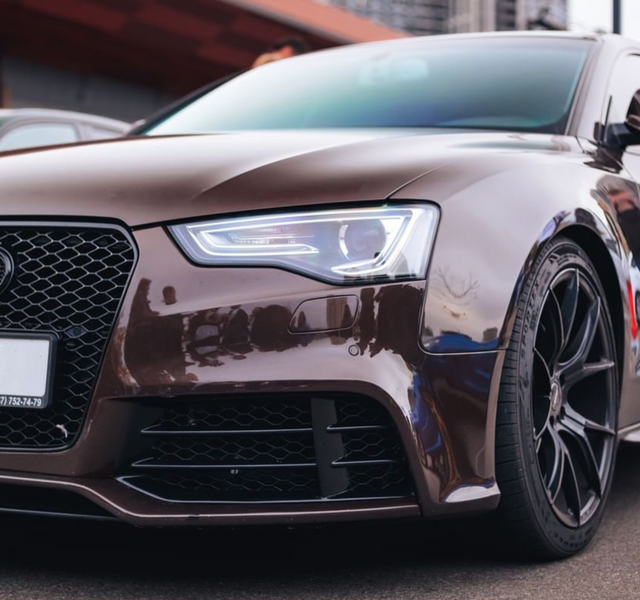 Решітки переднього бампера на Audi A5 8T (RS бампер) Чорний глянець RS5-0815 фото