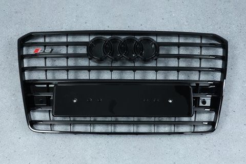 Решітка радіатора на Audi A8 D4 (Стиль S-Line S8) Чорний глянець A8-S154 фото