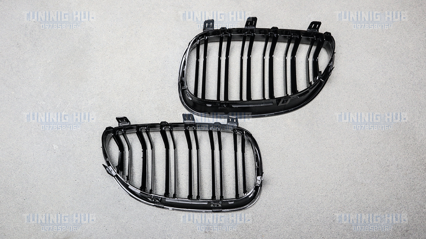 Решетка радиатора ноздри BMW E60 E61 M5 Двойные Чёрный Глянец (2003-2010)  617 фото