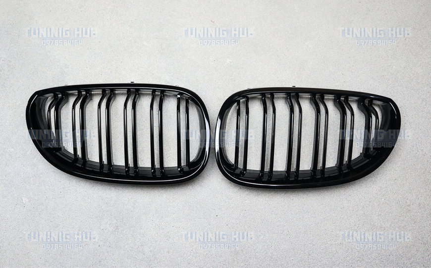 Решетка радиатора ноздри BMW E60 E61 M5 Двойные Чёрный Глянец (2003-2010)  617 фото