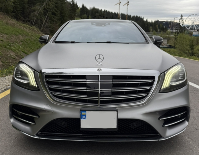 Решетка радиатора на Mercedes S-Class W222 под камеру (Стиль AMG S63) Черная с хромом без Night Vision MB-W222146 фото
