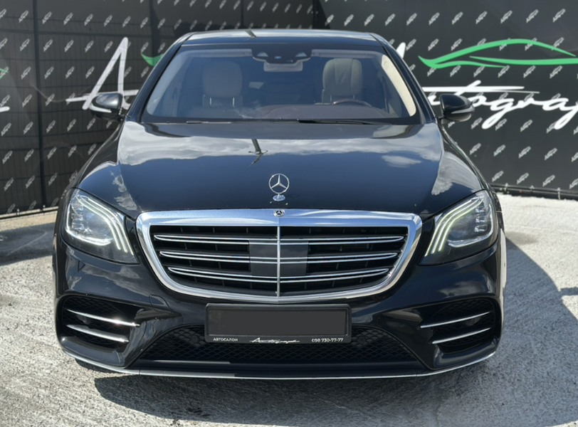 Решетка радиатора на Mercedes S-Class W222 под камеру (Стиль AMG S63) Черная с хромом без Night Vision MB-W222146 фото