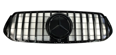 Решітка радіатора на Mercedes GLE-Class W167 (Стиль GT) Чорна MB-AW167192 фото