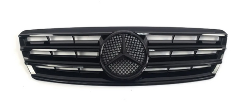 Решетка радиатора на Mercedes C-Class W203 (Стиль CL) Черная MB-W203024 фото