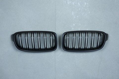 Решітка радіатора ніздрі BMW F30 F31 Подвійні Чорний мат (2012-2018) BMW-F30152 фото