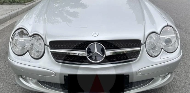 Решітка радіатора на Mercedes SL-Class R230 (Стиль AMG) Чорна з хромом MB-R230041 фото