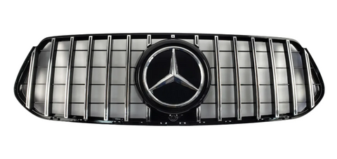 Решітка радіатора на Mercedes GLE-Class W167 (Стиль GT) Чорна з хромом MB-AW167191 фото