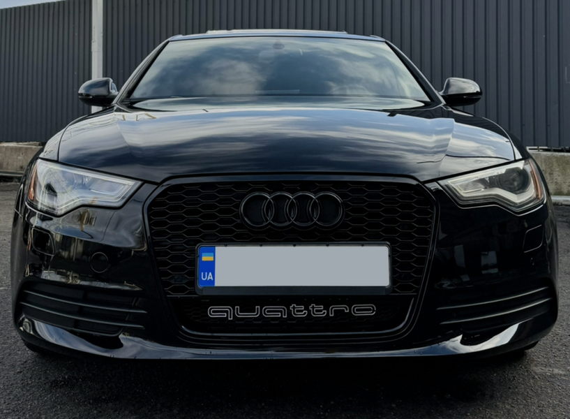 Решітка радіатора на Audi A6 C7 (Стиль RS6 Quattro) Чорний глянець A6-RS133 фото