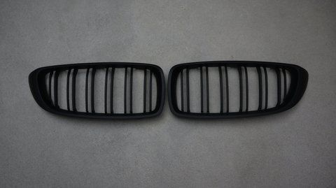 Решітка радіатора ніздрі BMW F32,F33,F36,F80,F82 Подвійні Чорний Мат (2013-2019)  BMW-F32162 фото