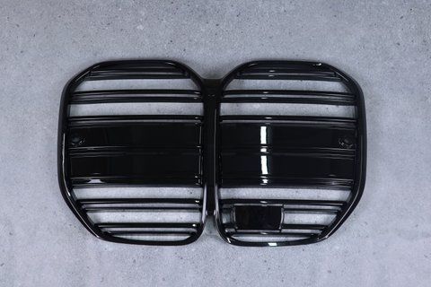 Решітка радіатора ніздрі Подвійні Чорний Глянець M-Look BMW G22 / G23 (2020-2024) під дистронік BMW-G22203 фото