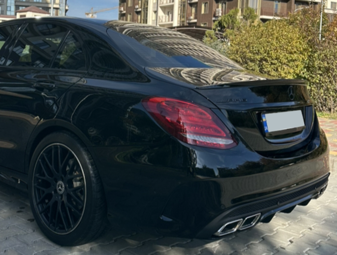 Спойлер сабля на Mercedes C-Class W205 2014-2020 Чорний Глянець MBW205-173 фото