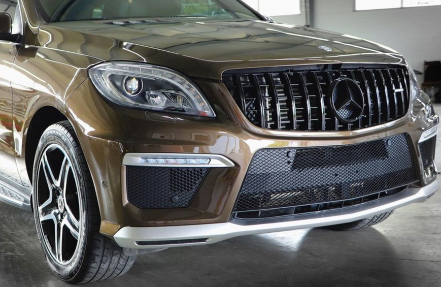 Решітка радіатора на Mercedes ML-Class W166 (Стиль GT) Чорна  MB-W166122 фото