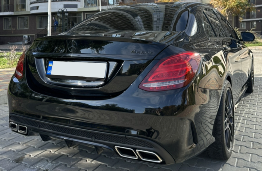 Спойлер сабля на Mercedes C-Class W205 2014-2020 Чорний Глянець MBW205-173 фото