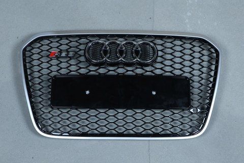 Решетка радиатора на Audi A6 C7 (Стиль RS6) Черная с серым A6-RS138 фото