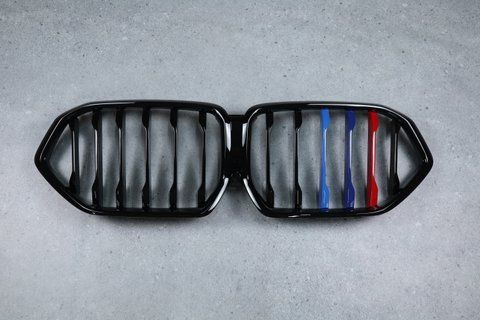 Решітка радіатора ніздрі BMW X6 G06 Одинарні M-color Чорний глянець (2019-2022) BMW-G06196 фото
