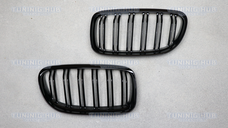 Решетка радиатора ноздри BMW E90 E91 Двойные Черный Глянец (2008-2012) 1496 фото