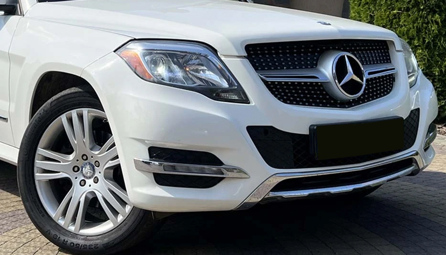 Решетка радиатора на Mercedes GLK-Class X204 (Стиль Diamond) Серая с хромом MB-X204143 фото