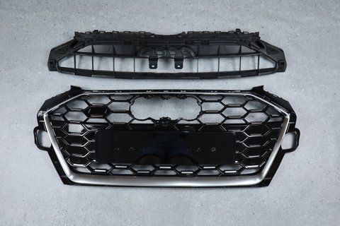 Решітка радіатора на Audi A4 B9 (Стиль S4) Чорна з сірим A4-S201 фото