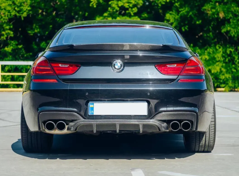 Карбоновая накладка заднего бампера (Диффузор) на BMW F06 F12 F13 (Стиль M-Performance) M-Paket бампер 7498 фото