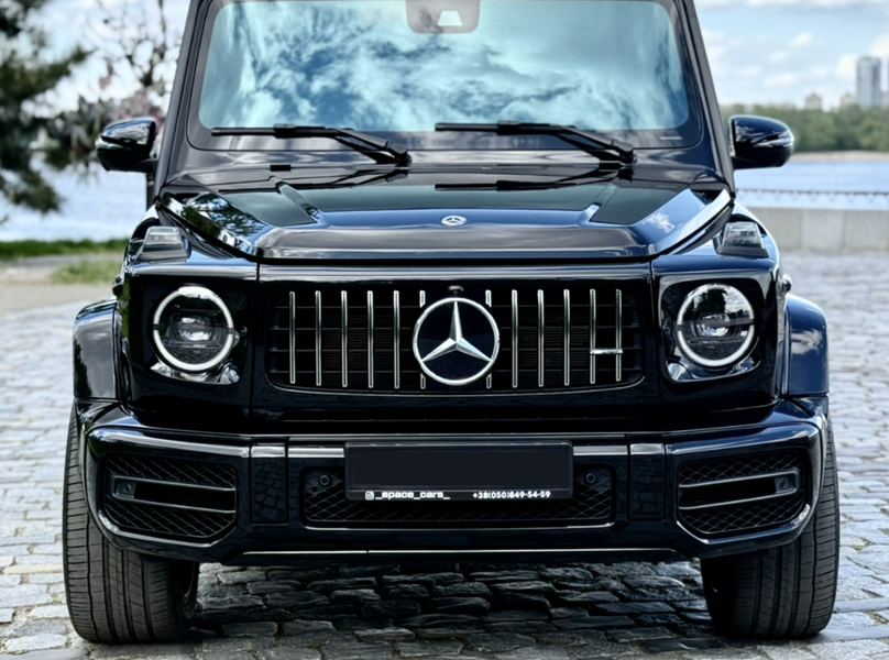 Решетка радиатора з рамками на фары на Mercedes G-Class W463 (Стиль GT) Черная с хромом MB-W464181 фото