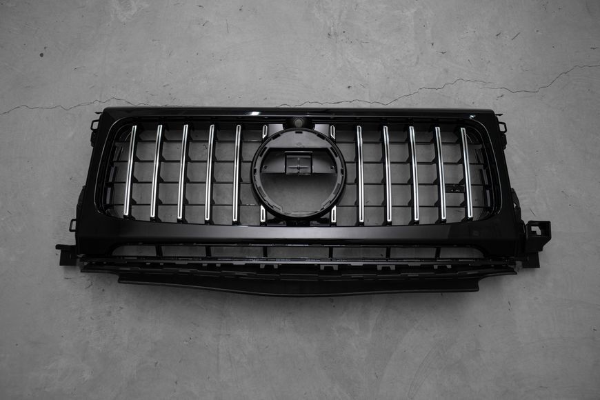 Решетка радиатора з рамками на фары на Mercedes G-Class W463 (Стиль GT) Черная с хромом MB-W464181 фото