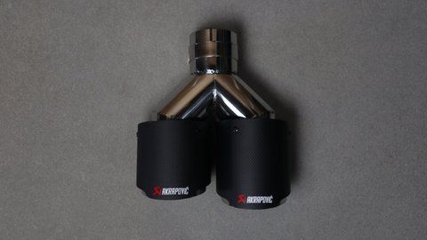 Матова подвійна насадка глушника Akrapovič (63мм-2х101мм) (L) 5L фото
