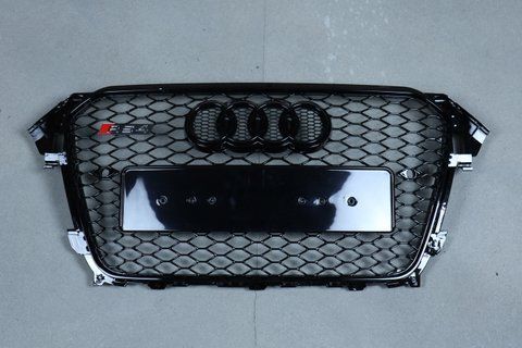 Решетка радиатора на Audi A4 B8 (Стиль RS4) Черный глянец A4-RS133 фото