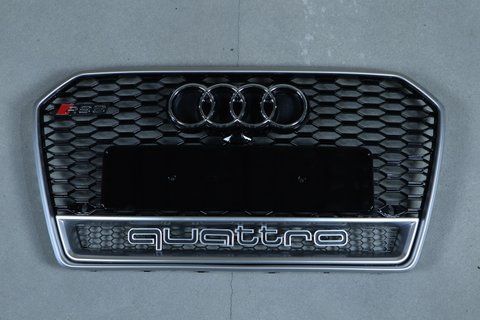 Решітка радіатора на Audi A6 C7 (Стиль RS6 Quattro) Чорна з сірим A6-RS175 фото