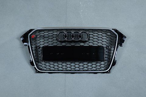 Решетка радиатора на Audi A4 B8 (Стиль RS4) Черная с серым A4-RS135 фото
