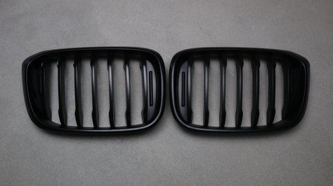 Решітка радіатора ніздрі BMW X3 G01 X4 G02 Одинарні Чорний Мат (2017-2021) BMW-G01185 фото
