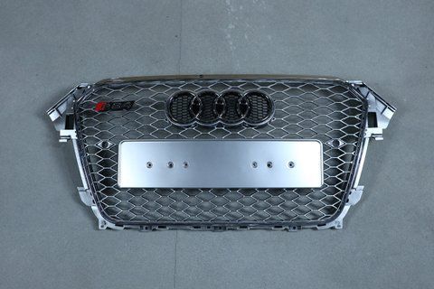 Решетка радиатора на Audi A4 B8 (Стиль RS4) Серая с хромом A4-RS1341 фото