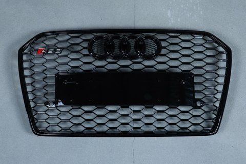 Решітка радіатора на Audi A6 C7 (Стиль RS6) Чорний глянець A6-RS174 фото