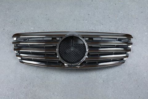Решетка радиатора на Mercedes E-class W211 (Стиль AMG) Хром MB-W211024 фото