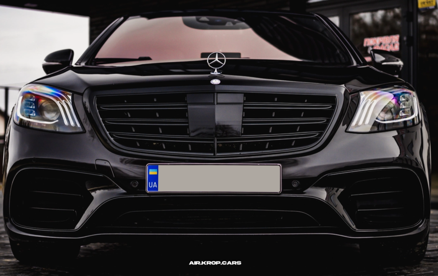 Решетка радиатора на Mercedes S-Class W222 (Стиль S63 AMG) Черная под Night Vision MB-W222141 фото