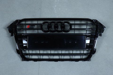 Решетка радиатора на Audi A4 B8 (Стиль S4) Черный глянец A4-S132 фото