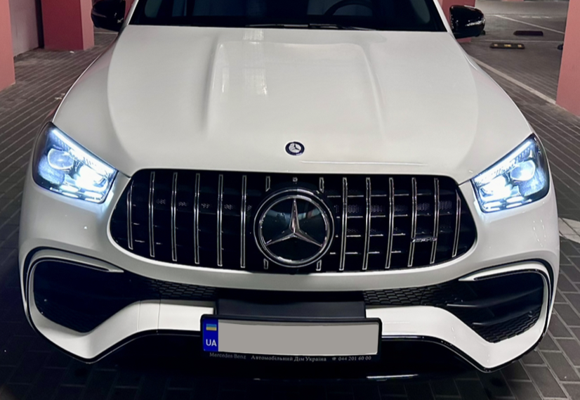 Решітка радіатора на Mercedes GLE-Class W167 (Стиль GT) Чорна з хромом MB-NW167193 фото