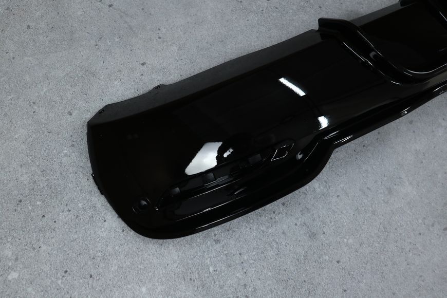 Накладка заднего бампера (Диффузор) на BMW F34 (Стиль M-Performance) Черный глянец (M-Paket бампер) BMWF34-193D фото