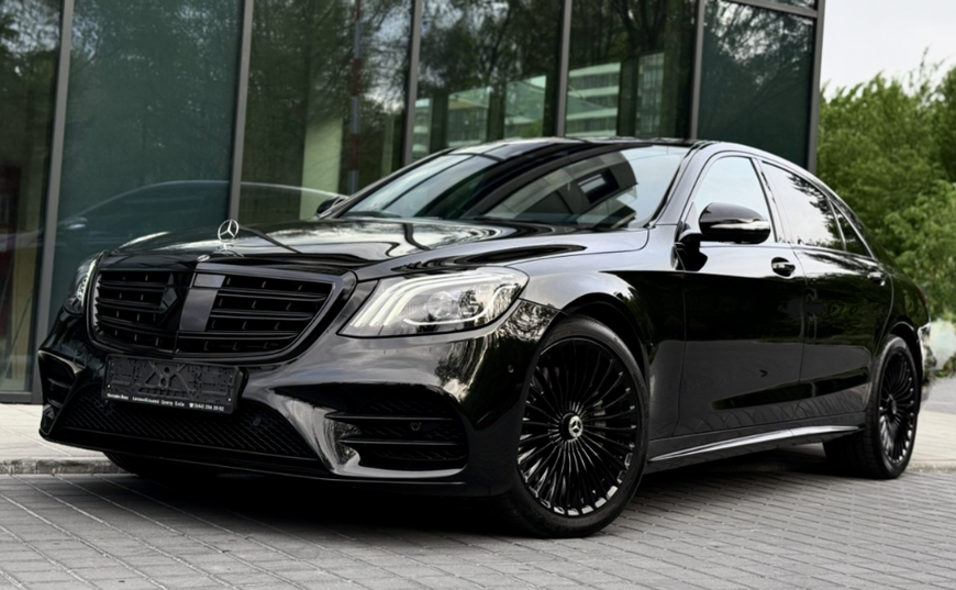 Решетка радиатора на Mercedes S-Class W222 (Стиль S63 AMG) Черная матовая без Night Vision MB-W222144 фото