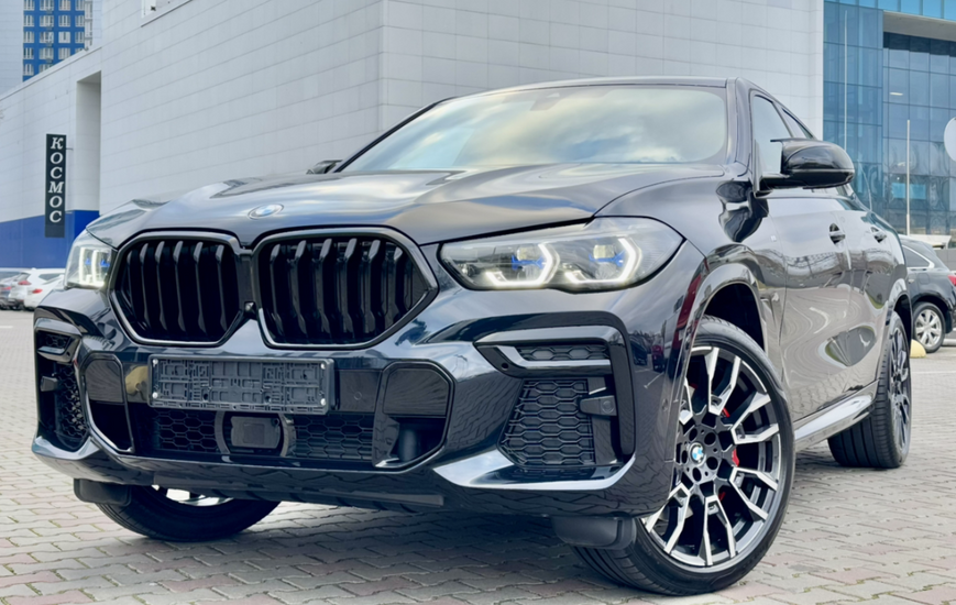 Решетка радиатора ноздри BMW X6 G06 Одинарные Чорный глянець (2019-2022) BMW-G06192 фото