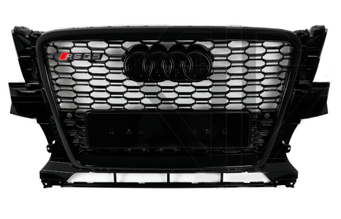 Решітка радіатора на Audi Q5 8R (Стиль RSQ5) Чорний глянець Q5-RS082 фото