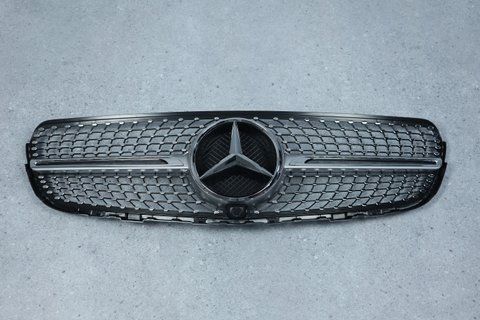 Решітка радіатора на Mercedes GLC/GLC Coupe-Class X253/C253 (Стиль Diamond) Сіра з хромом MB-X253153 фото