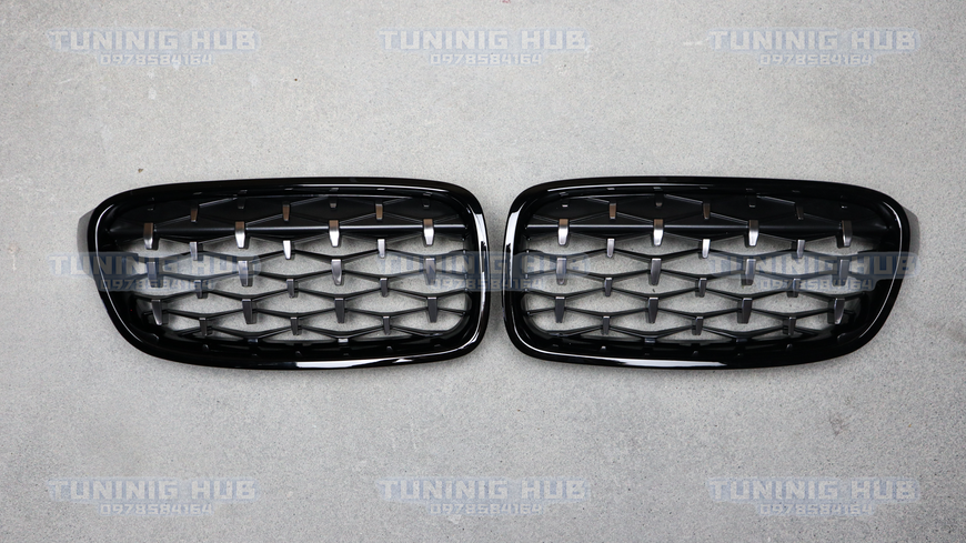 Решетка радиатора ноздри BMW F30 F31 Diamond Черный с Хромом (2012-2018) 8007-2 фото