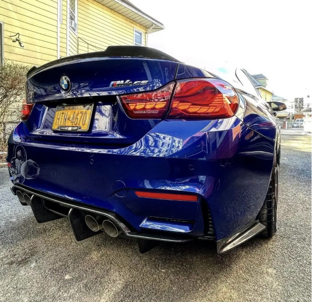 Карбонова накладка заднього бампера (Дифузор) на BMW M3 M4 F80 F81 F82 F83 (Стиль PSM) M3 / M4 бампер C9 фото